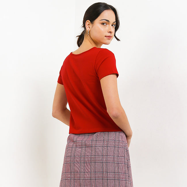 Hush Puppies Pakaian Kaos Wanita Peta In Maroon