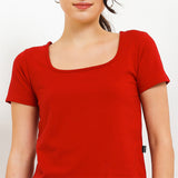 Hush Puppies Pakaian Kaos Wanita Peta In Maroon