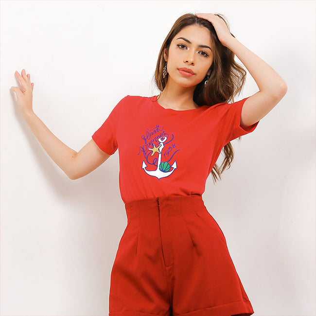 Hush Puppies Pakaian Wanita T Shirt Mayyas In Red