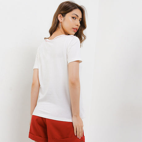 Hush Puppies Pakaian Wanita T Shirt Mayyas In White