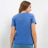 Hush Puppies Pakaian Wanita T Shirt Artsy In Blue