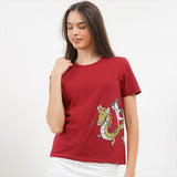 Hush Puppies Pakaian Wanita T-Shirt Biyu In Red
