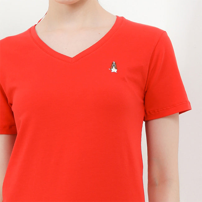 Hush Puppies Pakaian Wanita T Shirt Bsc Vierra V In Red