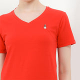 Hush Puppies Pakaian Wanita T Shirt Bsc Vierra V In Red