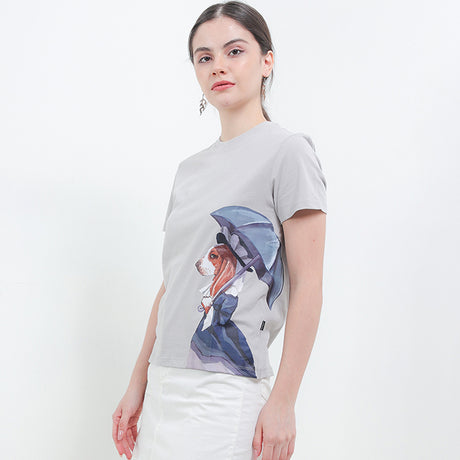 Hush Puppies Pakaian Wanita T Shirt Hh Erbe In Grey
