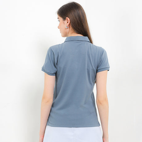 Hush Puppies Pakaian Wanita Bsc Ardyne Polo In Medium Blue