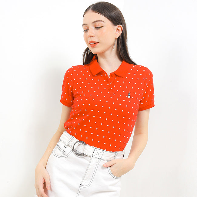 Hush Puppies Pakaian Wanita Bsc Polkad Polo In Red