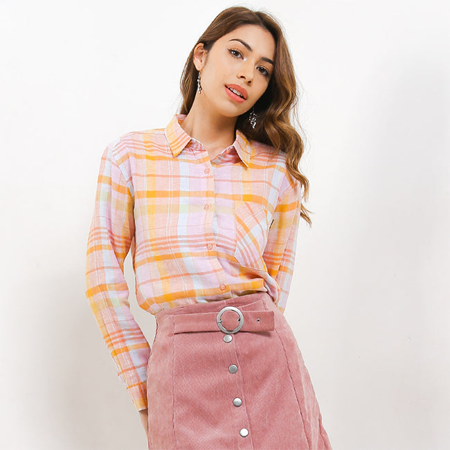 Hush Puppies Pakaian Wanita Shirt Urga In Orange
