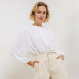 Hush Puppies Pakaian Wanita Blouse Alca In Off White