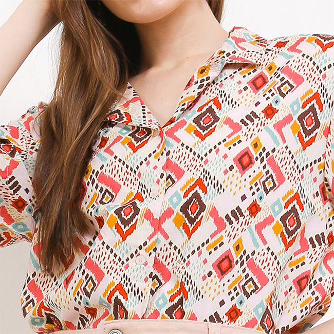Hush Puppies Pakaian Wanita Shirt Etnike In Pink