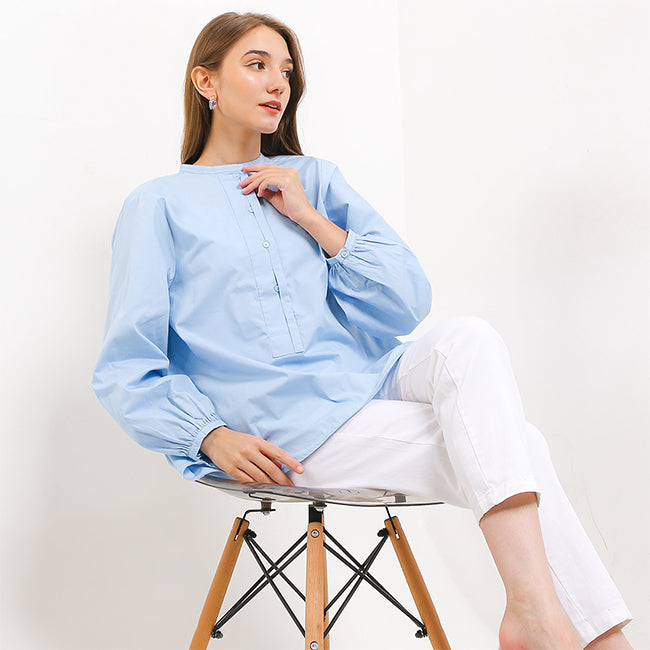 Hush Puppies Pakaian Wanita Blouse Sarelia In Blue