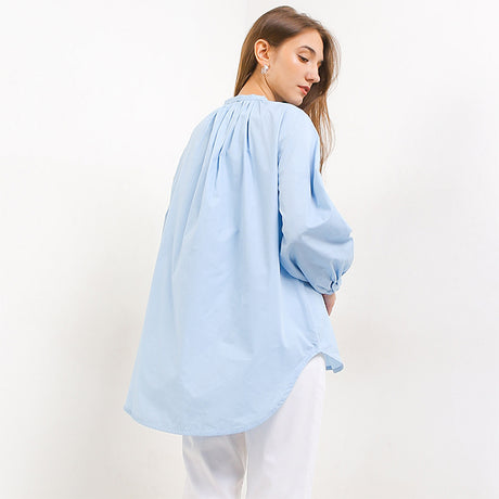Hush Puppies Pakaian Wanita Blouse Sarelia In Blue