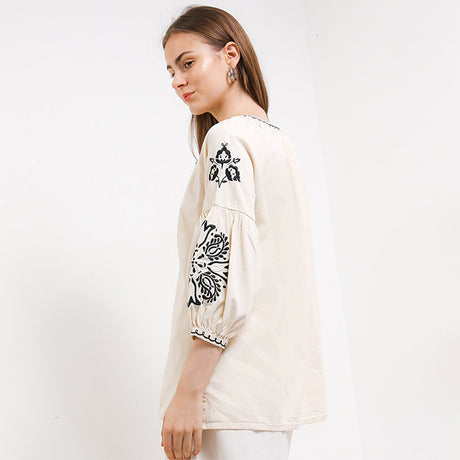 Hush Puppies Pakaian Wanita Blouse Dc Nikoleta In White