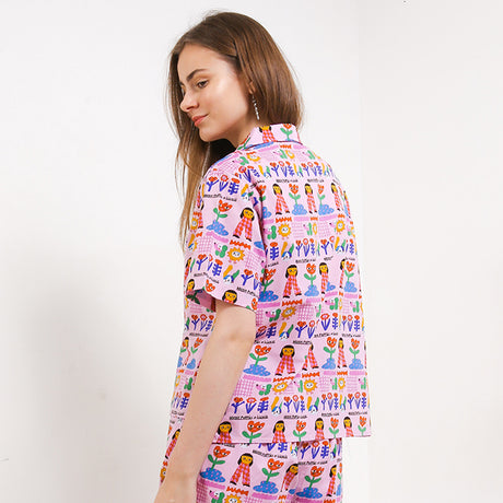 Hush Puppies Pakaian Wanita Shirt Liunic Ripeti In Pink