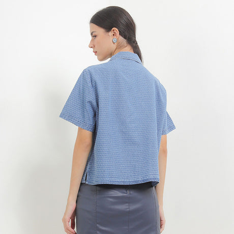 Hush Puppies Pakaian Wanita Shirt Romansa In Medium Blue