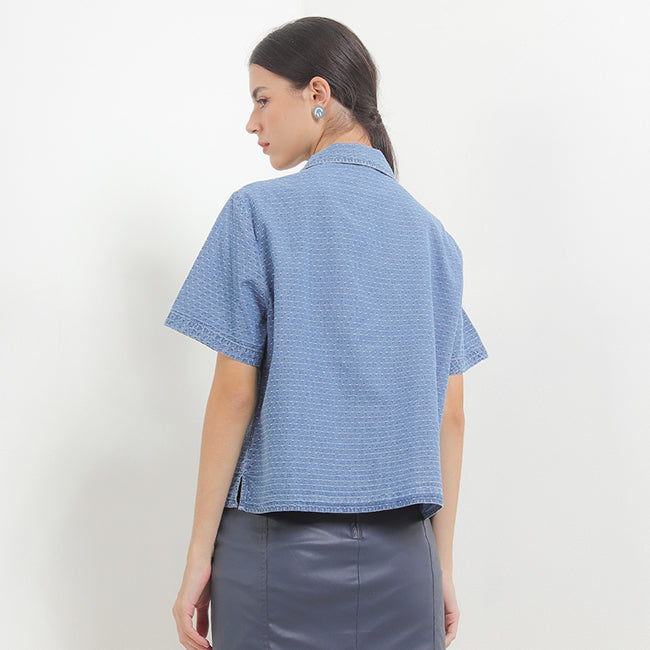 Hush Puppies Pakaian Wanita Shirt Romansa In Medium Blue