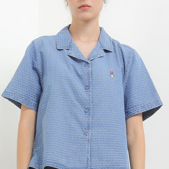 Hush Puppies Pakaian Wanita Shirt Romansa In Medium Blue