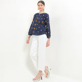 Hush Puppies Pakaian Wanita Blouse Nc Metia In Navy