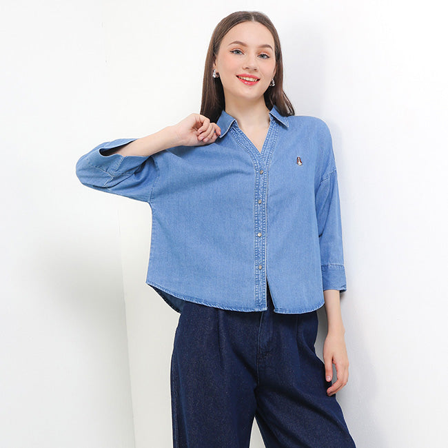 Hush Puppies Women Shirt Naliv In Medium Blue