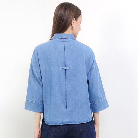 Hush Puppies Women Shirt Naliv In Medium Blue