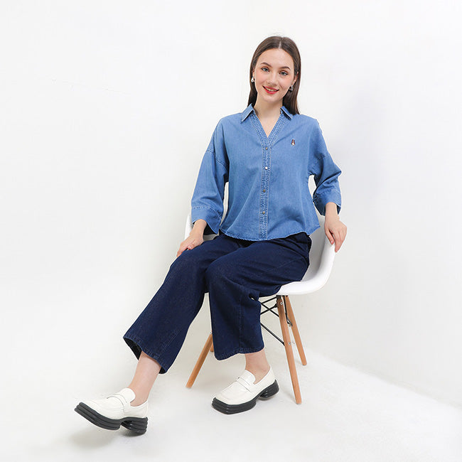 Hush Puppies Women Shirt Naliv In Medium Blue