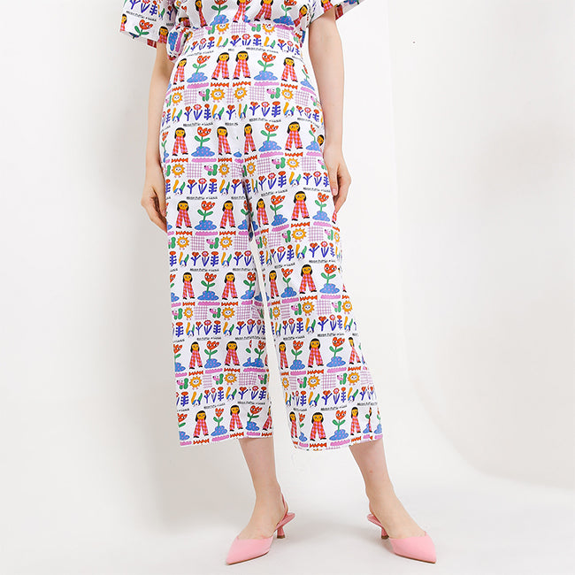 Hush Puppies Pakaian Wanita Long Pants Liunic Polna In White
