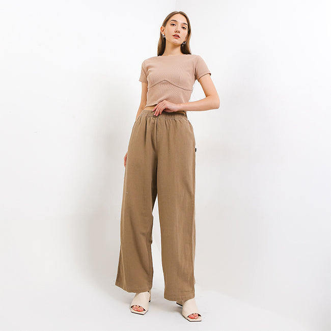 Hush Puppies Pakaian Wanita Long Pants Bria In Beige