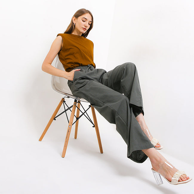 Hush Puppies Pakaian Wanita Long Pants Caspia In Olive