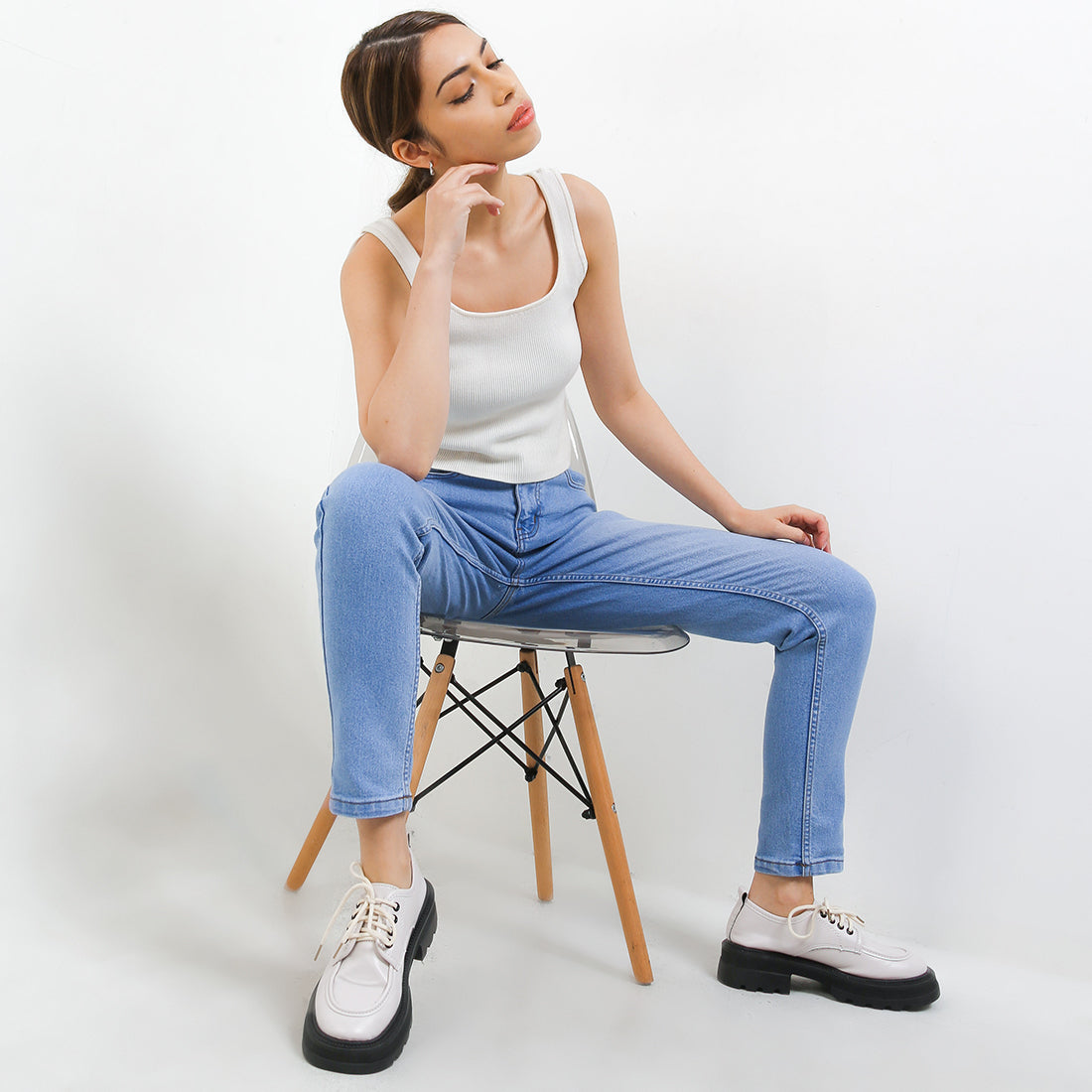 Hush Puppies Pakaian Wanita Denim Jenaya A In Light Blue
