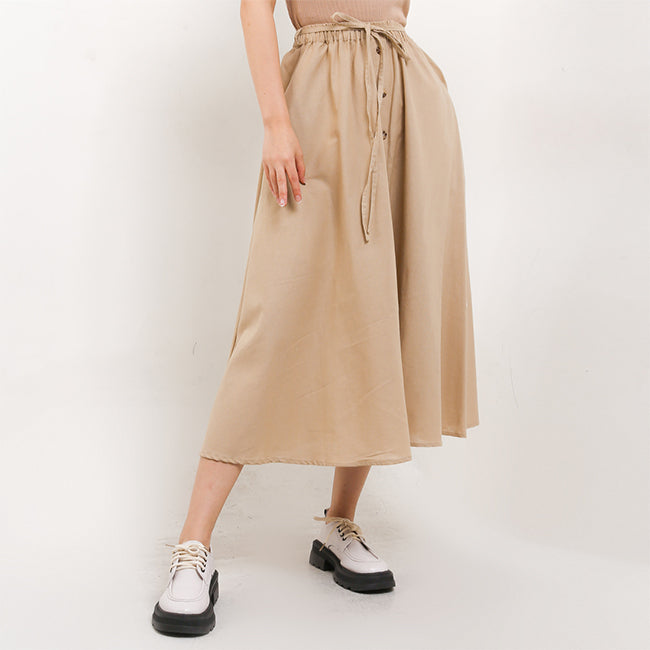 Hush Puppies Pakaian Wanita Skirt Shanelle In Khaki