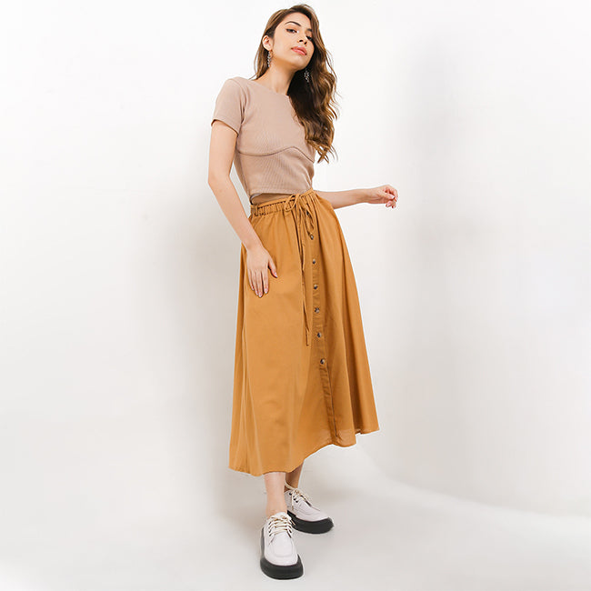 Hush Puppies Pakaian Wanita Skirt Shanelle In Mustard