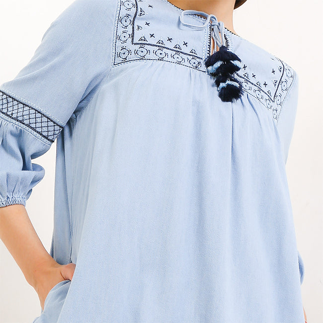 Hush Puppies Pakaian Wanita Dress Dc Olympia In Light Blue