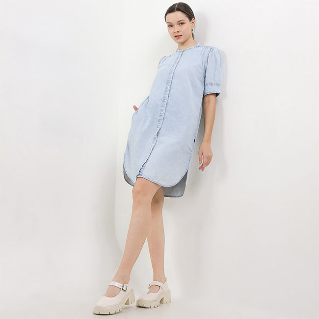 Hush Puppies Pakaian Wanita Dress Medyasi In Light Blue