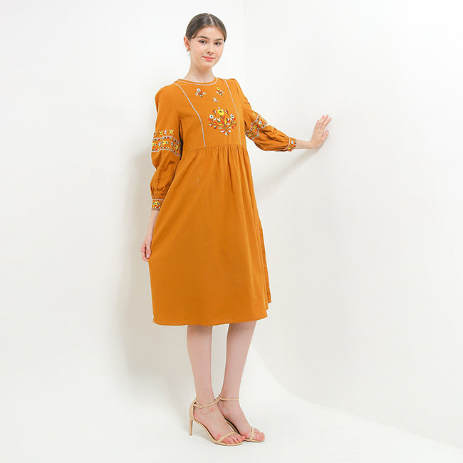 Hush Puppies Pakaian Wanita Dress Nc Ethia Ldr In Camel