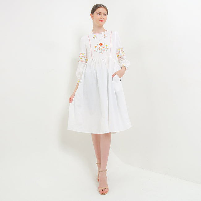 Hush Puppies Pakaian Wanita Dress Nc Ethia Ldr In Off White