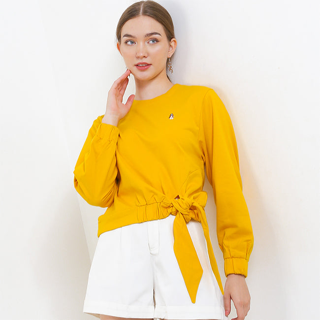 Hush Puppies Pakaian Sweaters Wanita Lemanja In Mustard