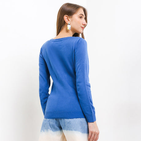 Hush Puppies Pakaian Sweaters Wanita Oline 5 In Blue