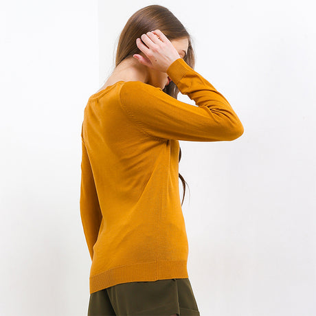 Hush Puppies Pakaian Sweaters Wanita Oline 5 In Mustard