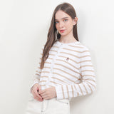 Hush Puppies Pakaian Wanita Cardigan Zanith Stripe In Khaki
