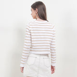 Hush Puppies Pakaian Wanita Cardigan Zanith Stripe In Khaki