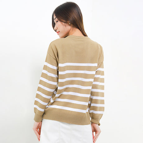 Hush Puppies Pakaian Wanita Sweater Bsc Rua In Khaki