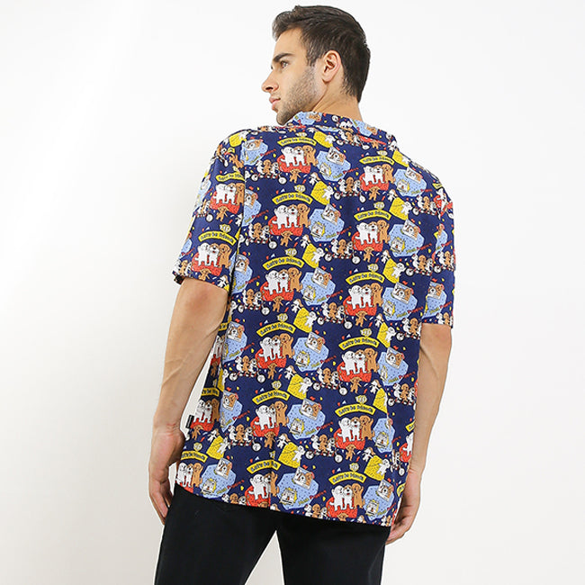 Hush Puppies Pakaian Kemeja Pria Amici In Navy