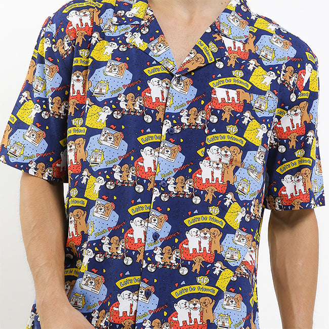 Hush Puppies Pakaian Kemeja Pria Amici In Navy