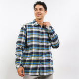 Hush Puppies Pakaian Pria Shirt Flano In Blue