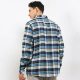 Hush Puppies Pakaian Pria Shirt Flano In Blue