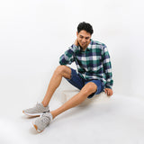 Hush Puppies Pakaian Pria Shirt Flano In Green