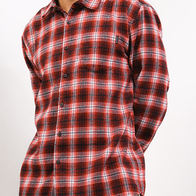 Hush Puppies Pakaian Pria Shirt Flano In Red