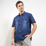 Hush Puppies Pakaian Pria Shirt Dinio In Blue