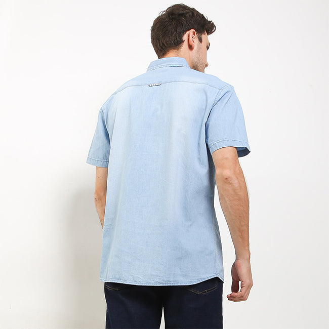 Hush Puppies Pakaian Pria Shirt Dinio In Light Blue
