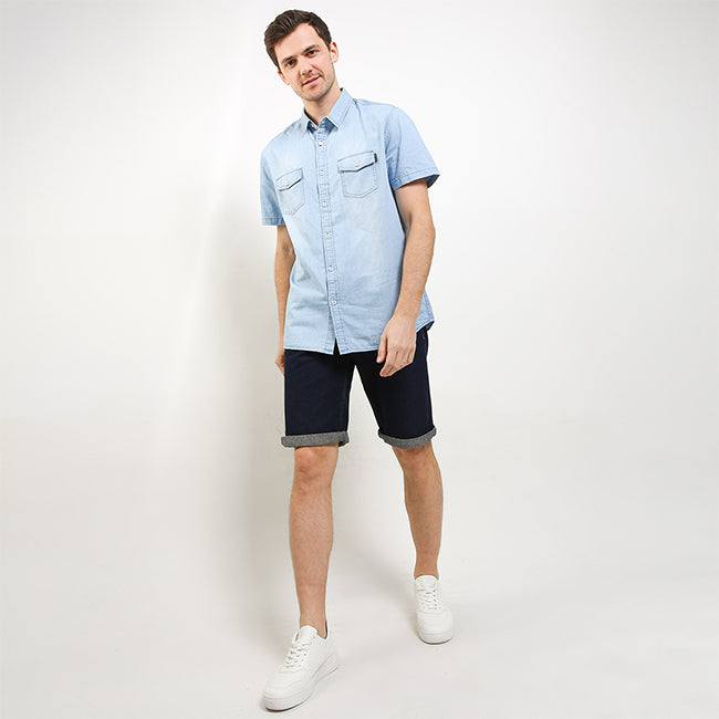 Hush Puppies Pakaian Pria Shirt Dinio In Light Blue
